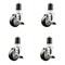 Service Caster 3 Inch 316SS Black Poly Swivel 1-7/8 Inch Expanding Stem Caster Set Brake SCC SCC-SS316EX20S314-PPUB-BLK-TLB-178-4 - alternate 4